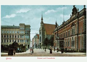 Görlitz, Postamt mit Frauenkirche  (8)  www.augustadruck.de 